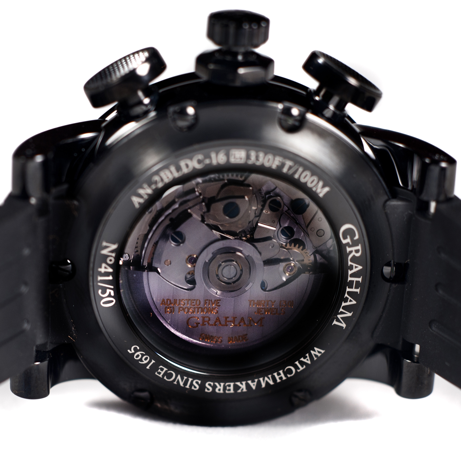 AN-2BLDC-17 Graham Silverstone Stowe 30 Jewels Automatic Racing Chrono BLK/ORG Only 50 PCS Made