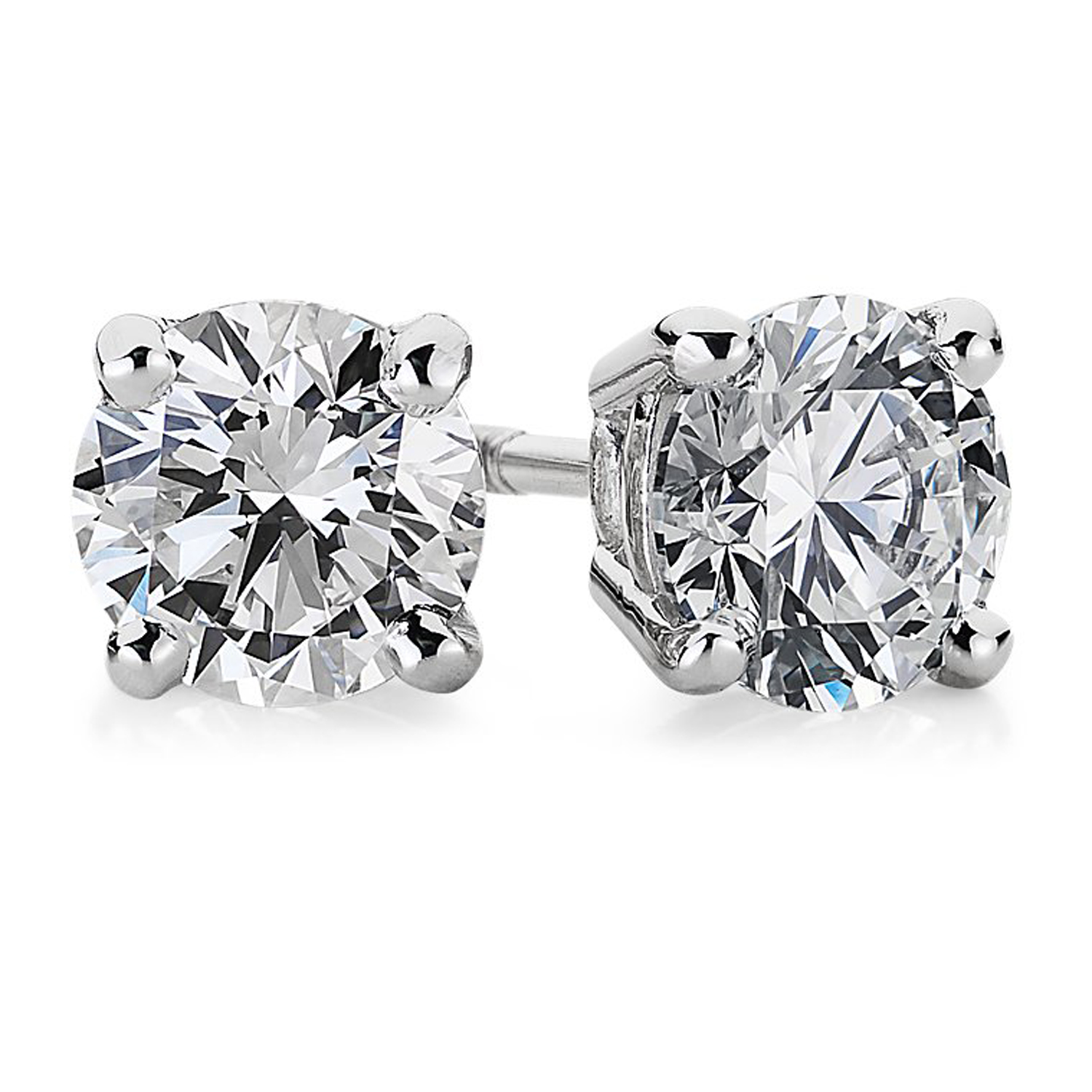 STUD-1CT-SI-G 1.0  CTTW  WG  SI 1 - SI 2 -  G TO H in Colour  Diamond Studs with Certificate