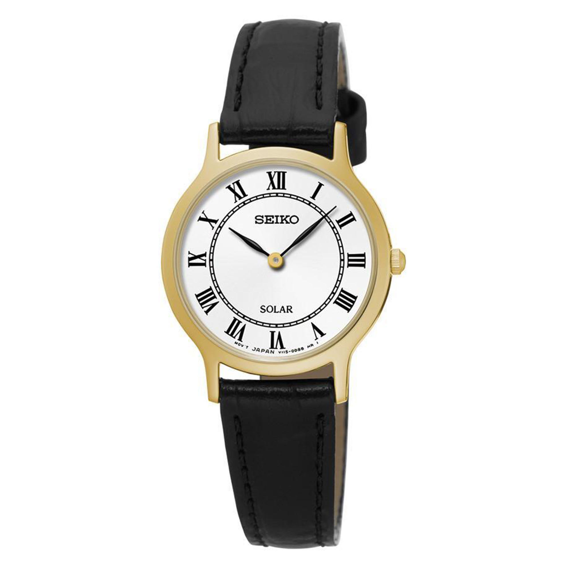 SUP304 Seiko Women s Solar Black Leather White Dial Seiko SUP304
