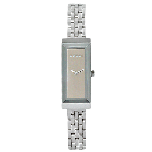 YA127501 Gucci Womens G-Frame YA127501 Silver Band Brown Dial