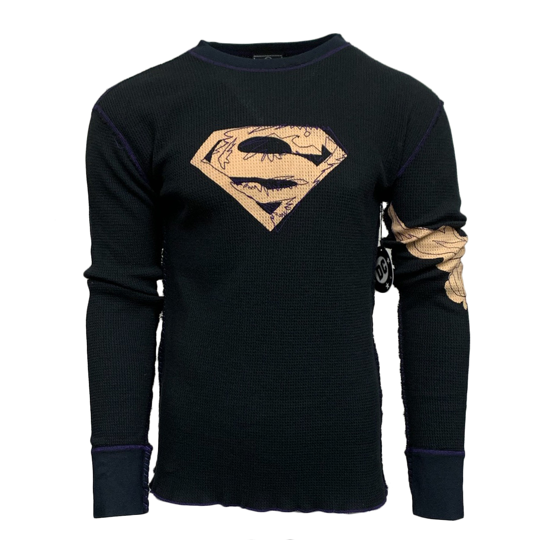 DC Comics PTH112-SUPERM-BLACK DC Comics Men's Superman Thermal - Black
