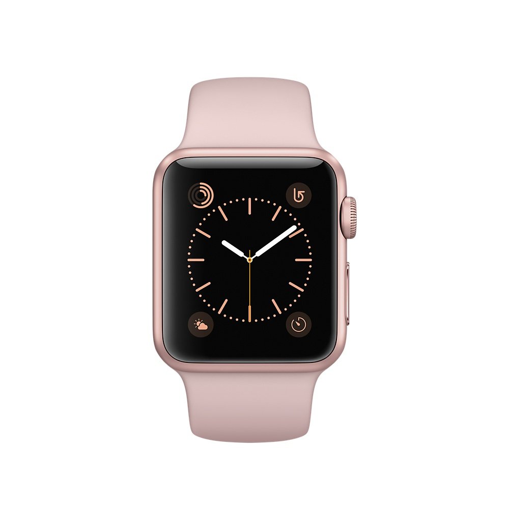 B01N74WSCU-UK B01M2X3WD7-US B01M2X3WD7 Apple Series 2 38 mm Aluminium Case Smart Watch with Sport Band - Rose Gold/Pink Sand