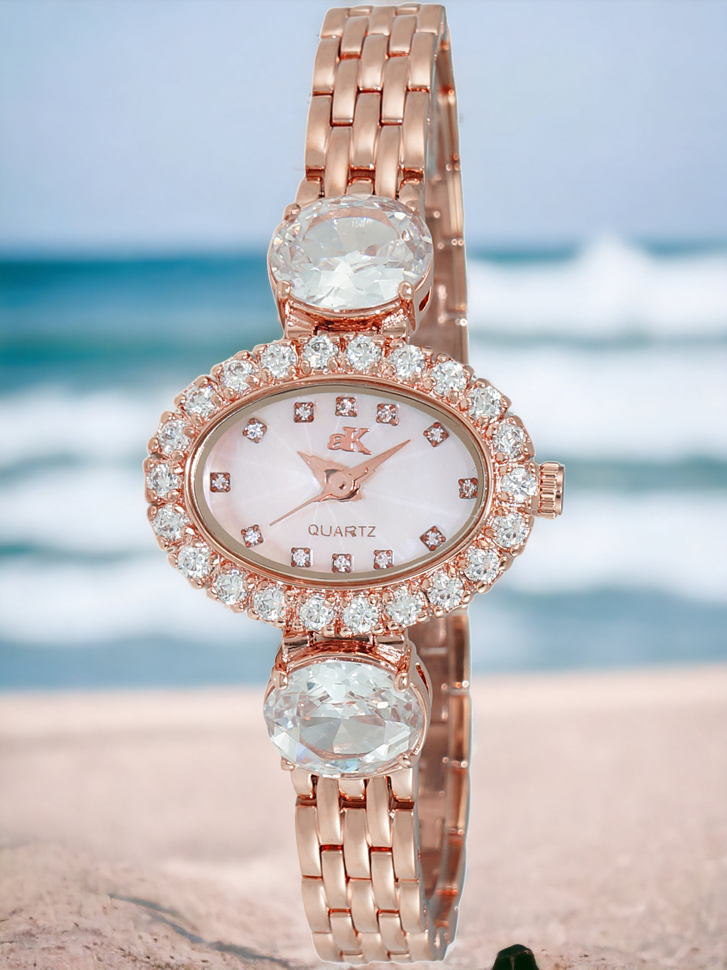 AK2730-LRG-9 Adee Kaye FANCY  womens brass case and bracelet Austrian Setting stone (36 pcs)