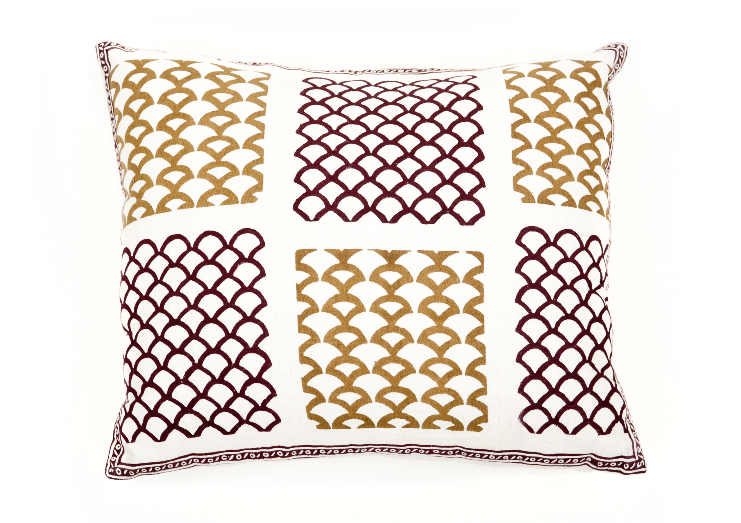 1620.MULTI-ARC-BURG Burgandy and Gold Multi Arch Decorative Accent Pillow by TrendSage