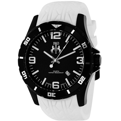 JV0114 Jivago Mens Ultimate White Band Black Dial