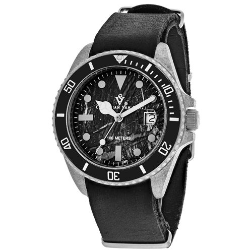 CV5200B Christian Van Sant Mens Montego Vintage Black Band Black Dial