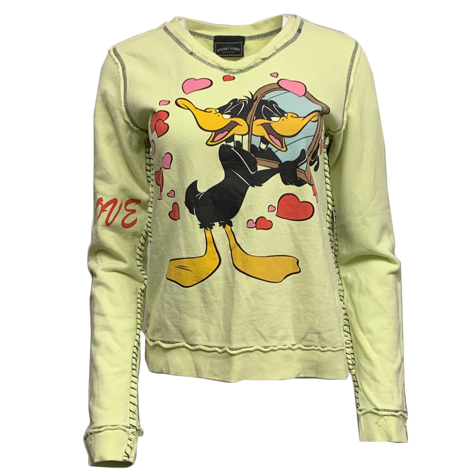 Looney Tunes PTS103-DAFFYD-KIWI Classic Looney Tunes Sweater Daffy Duck - Kiwi
