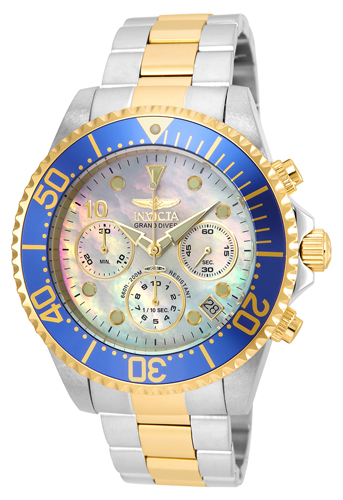 22038 Invicta Mens Pro Diver  Steel, Gold Band Platinum Dial