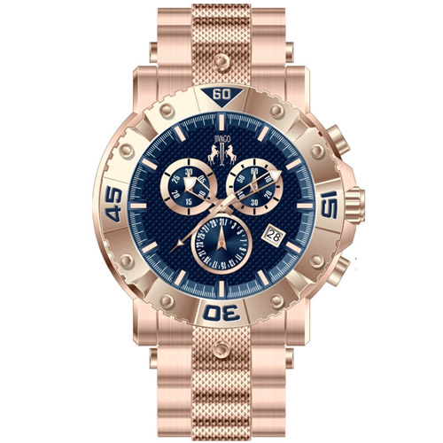 JV9126 Jivago Mens Titan Rose Gold Band Blue Dial