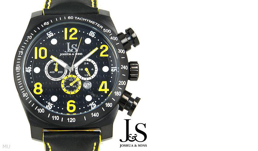 01289817/ JOSHUA AND SONS JS-15-BK Brand New Gentlemens Chronograph Date Watch