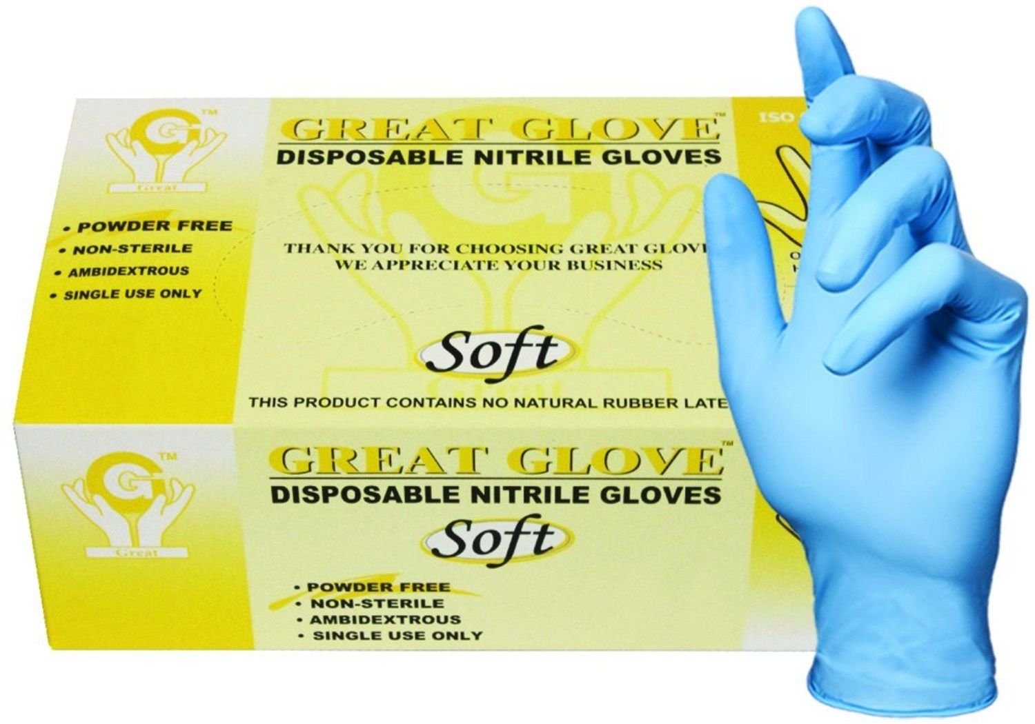 Great Glove Nitrile Disposable Gloves Power Free 3.5 mil, Black, Size Medium 1000pcs in , Price: $189