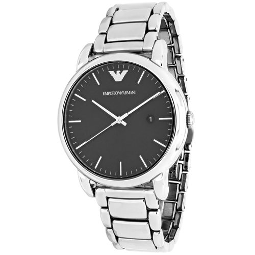 AR2499 Armani Mens Luigi AR2499 Silver Band Black Dial