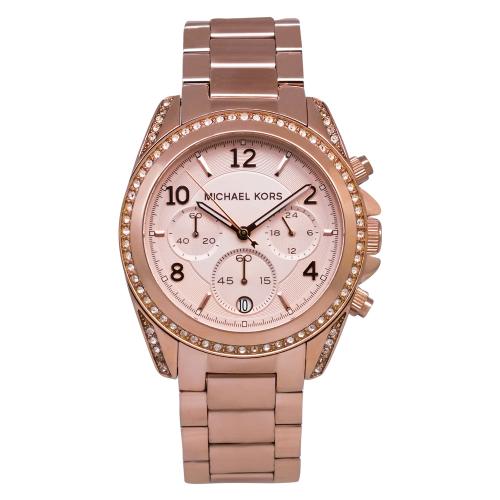 MK5263 Michael Kors Womens Blair Silver Band Rose gold Dial