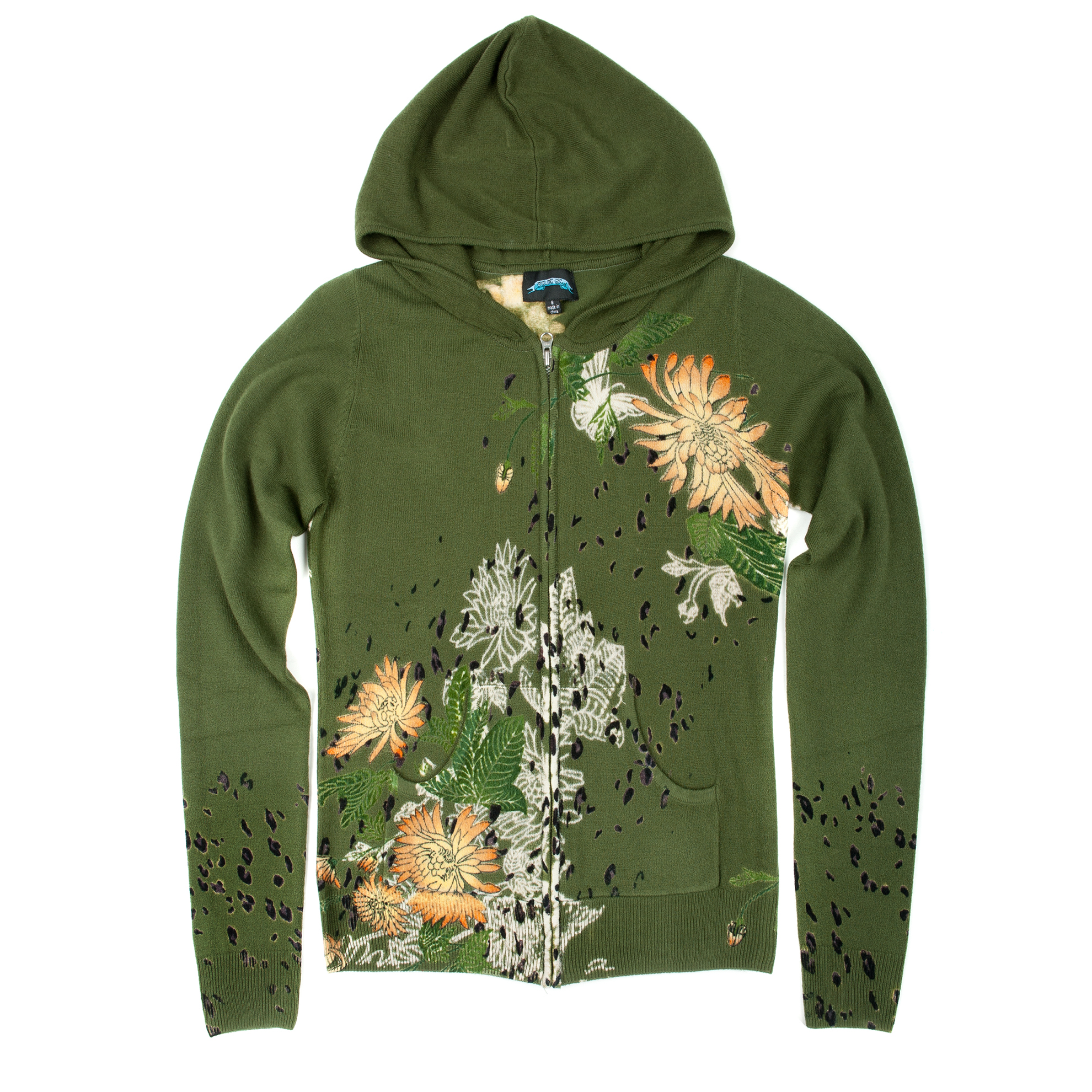 Till The End T09K02G-chrysanthrmum Till The End by Raw7 Women's Acrylic Zip Hoody Chrysanthemum - Green