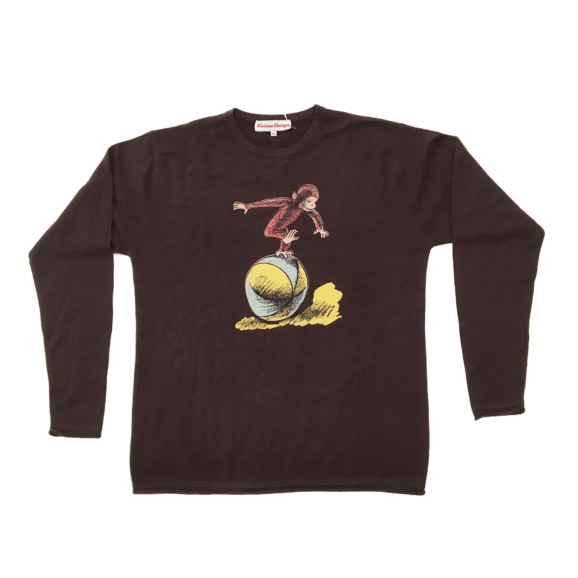 Curious George PCSH26-BALL Curious George Men's 100% Cashmere Crew Neck Sweater 