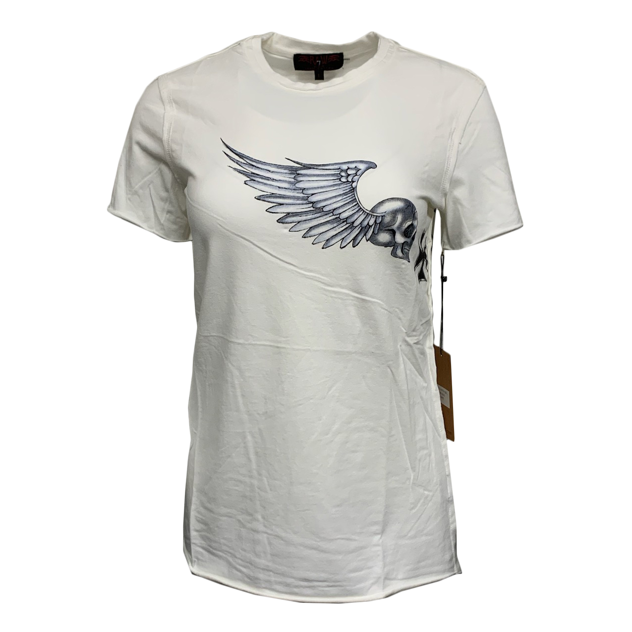 RAW 7 R7WT114-SKULL-WHT Raw7 Women's T-Shirt Skull/Cross - White