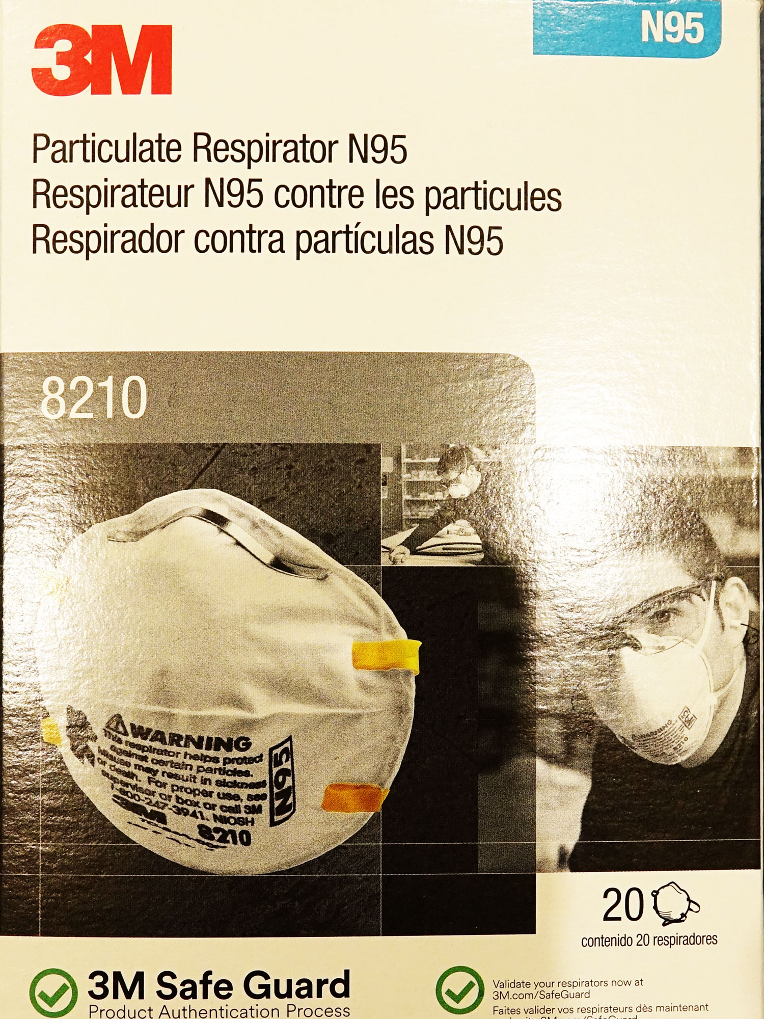 3M 3M8210-40 3M 8210 NIOSH TC-84A-0007 N95 Particulate Respirator Mask Made in USA 40pcs case
