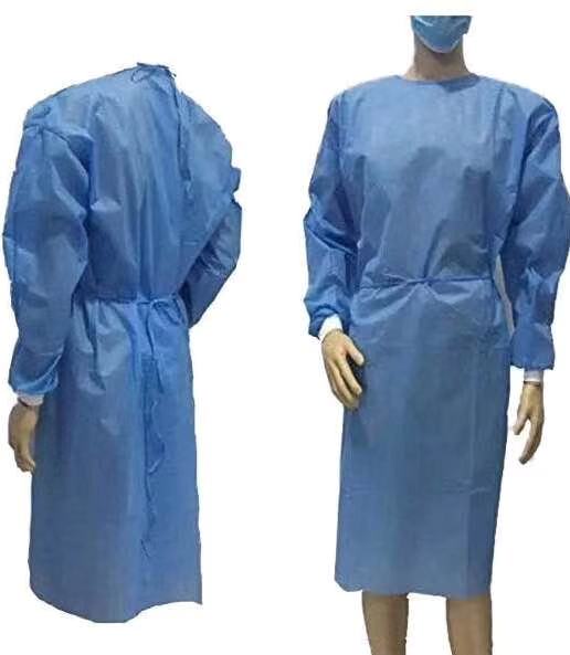 Detoxiz ISG-L2-M-10 10pcs Detoxiz Level 2 Non-Surgical Isolation Gown - non woven fabric light blue Size M