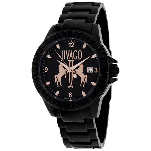 JV4211 Jivago Womens Folie Black Band Black Dial