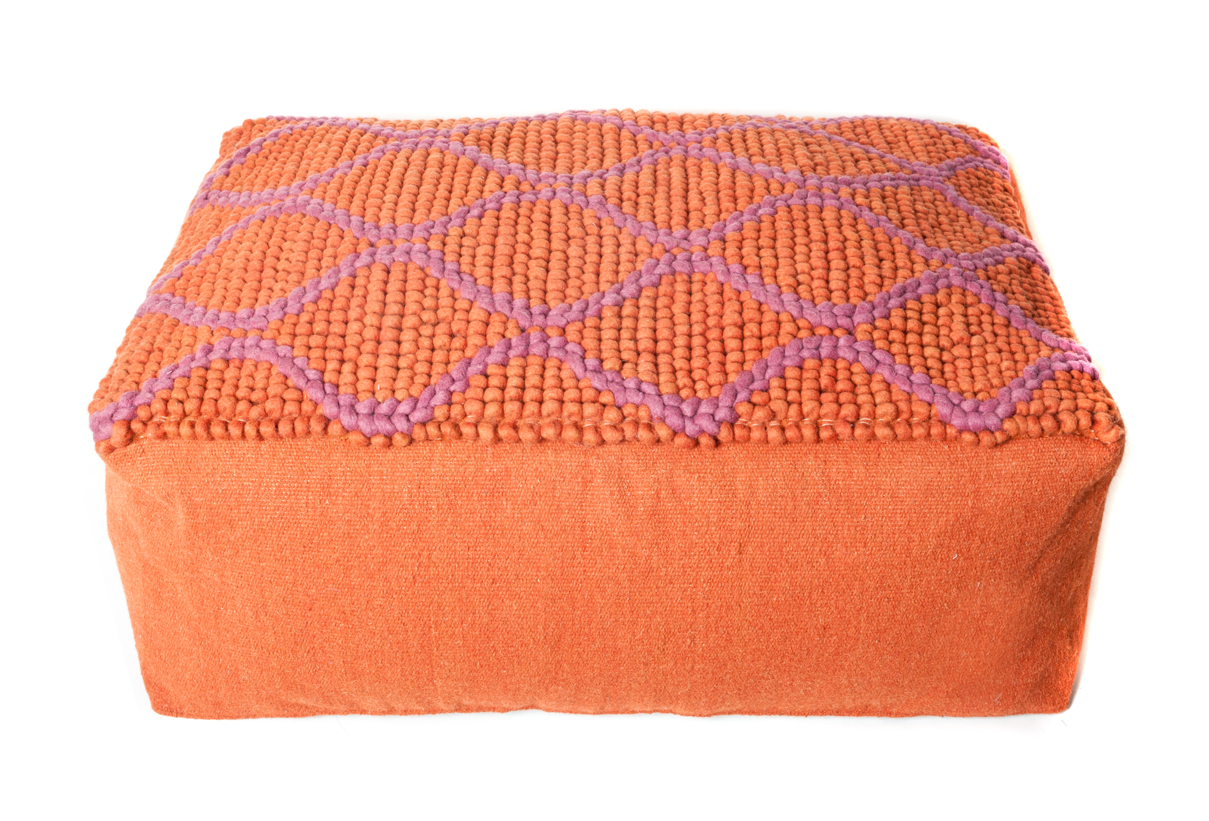 284415.SWL-PRP-ORG Swirl Purple/ Orange Double Pouf Ottoman by TrendSage