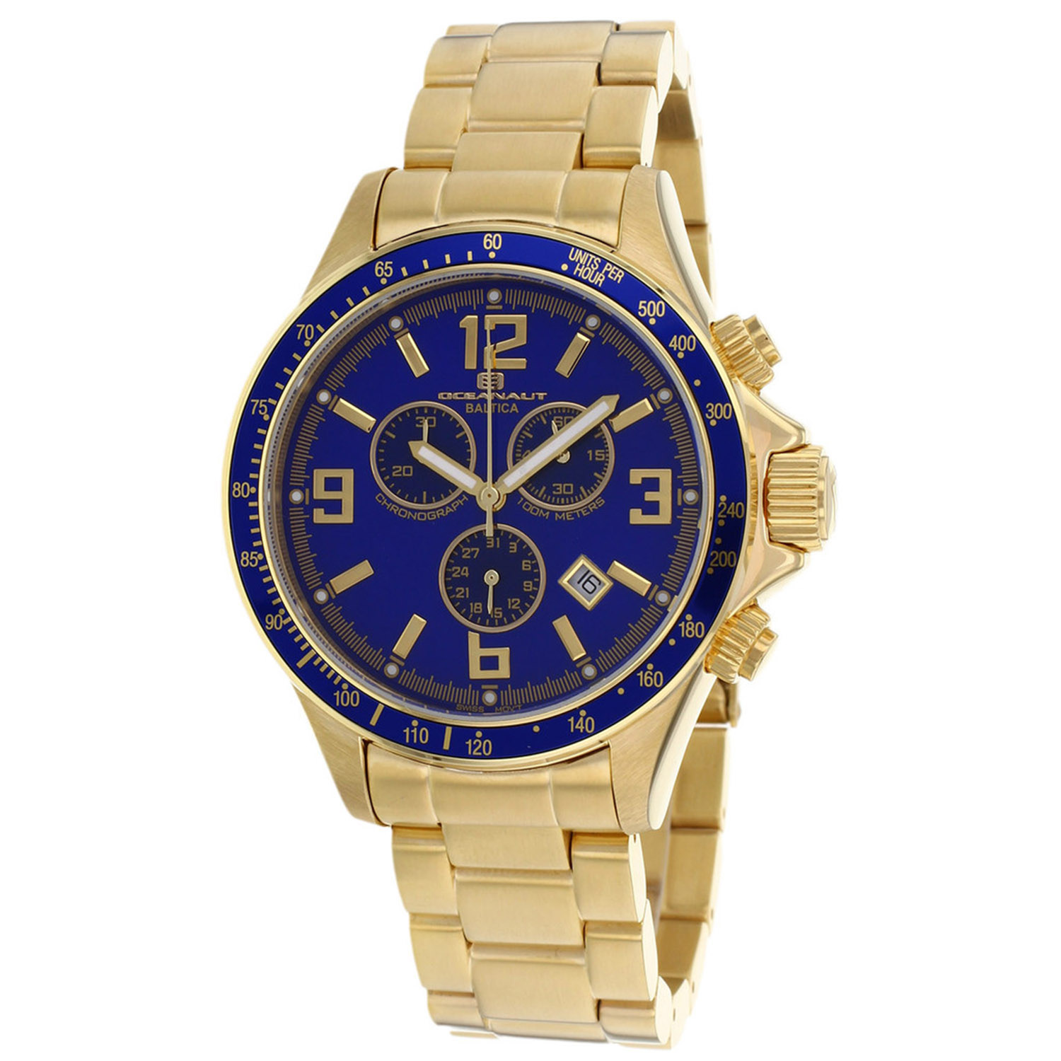 Oceanaut OC3328 Oceanaut Baltica Swiss Chronograph All Gold/Blue Dial