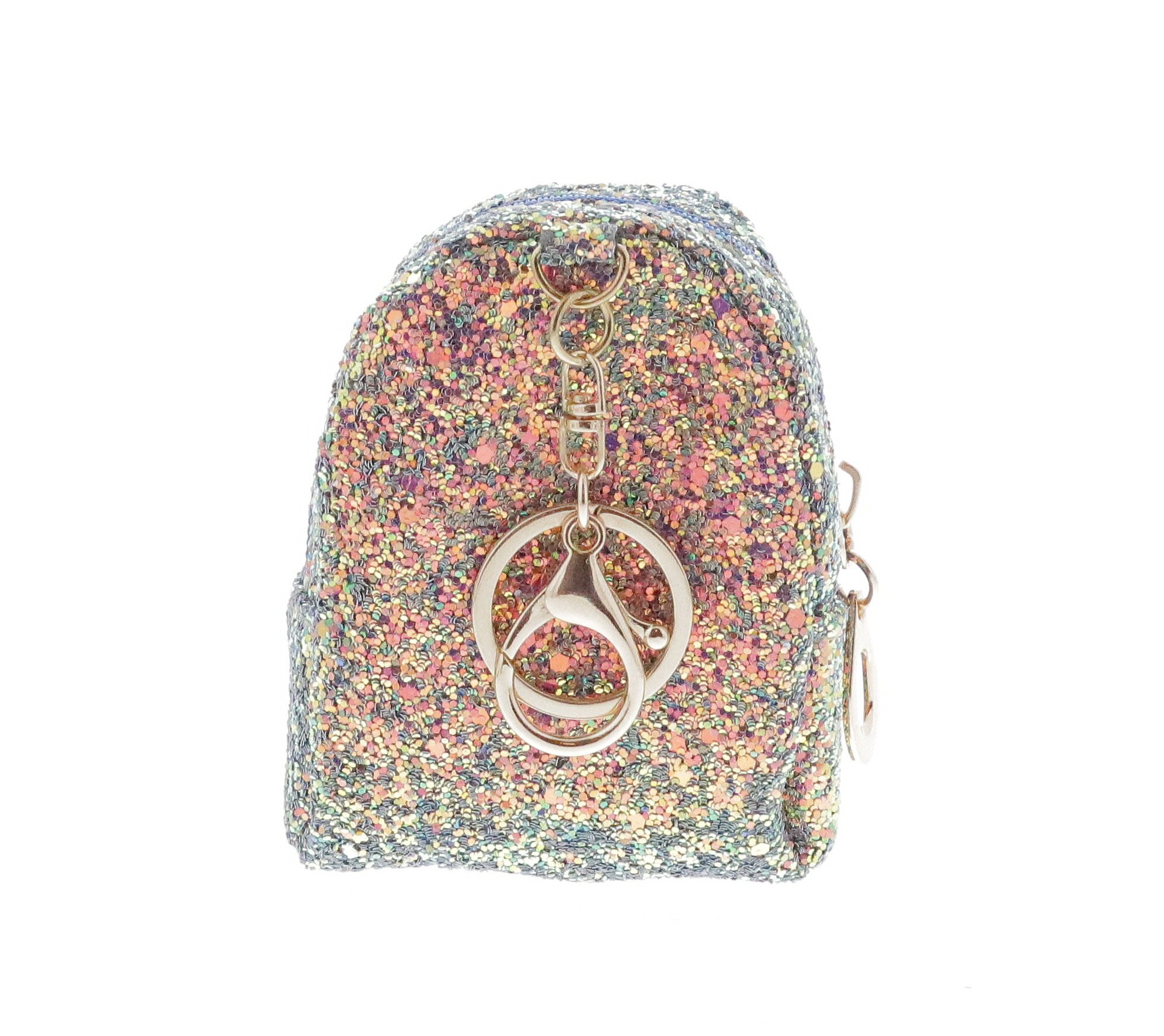 6662-P-Pink Raw 7 by Doe A Dear Sequin Flamingo Coin Purse Key Chain 6662-P-Pink