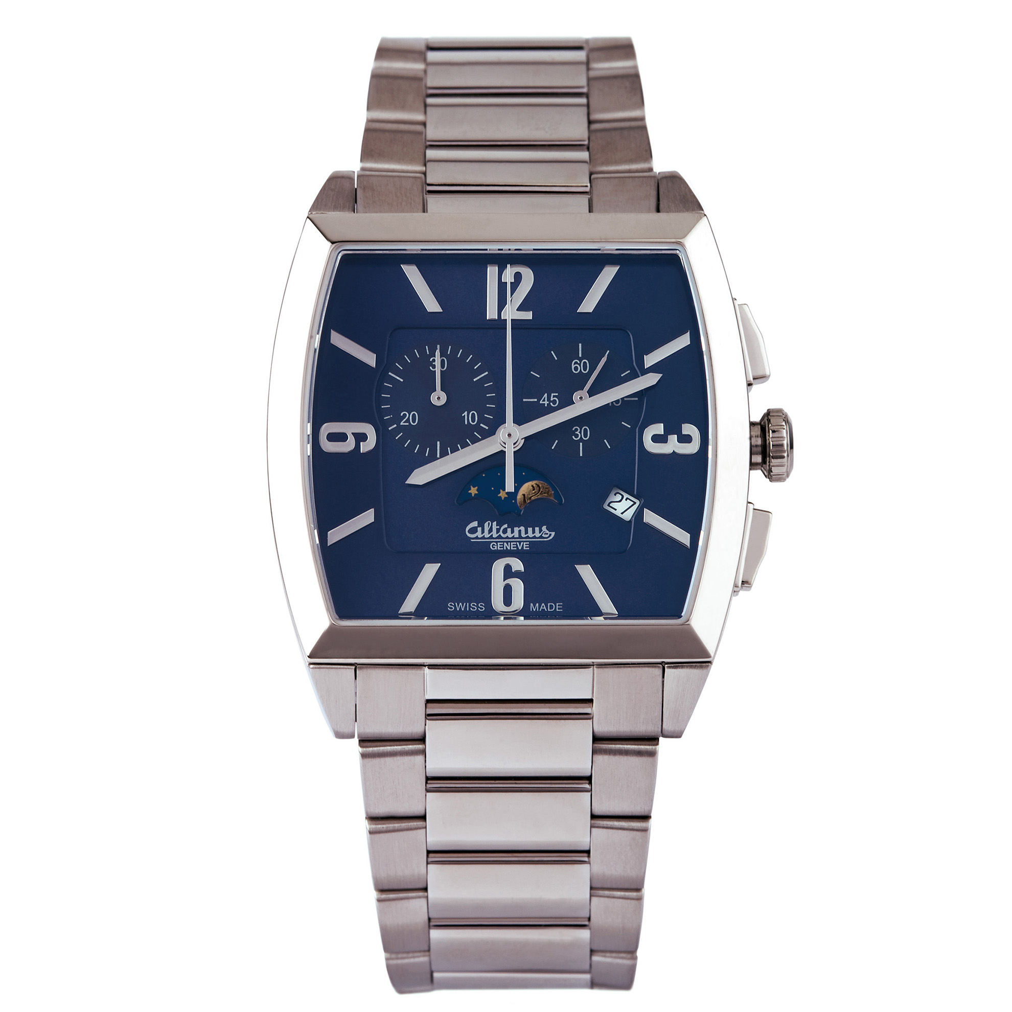 Altanus Geneve 7917-Blue Altanus Geneve Swiss Made Moonphase Chronograph Blue Dial