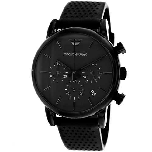 AR1737 Armani Mens Classic AR1737 Black Band Black Dial