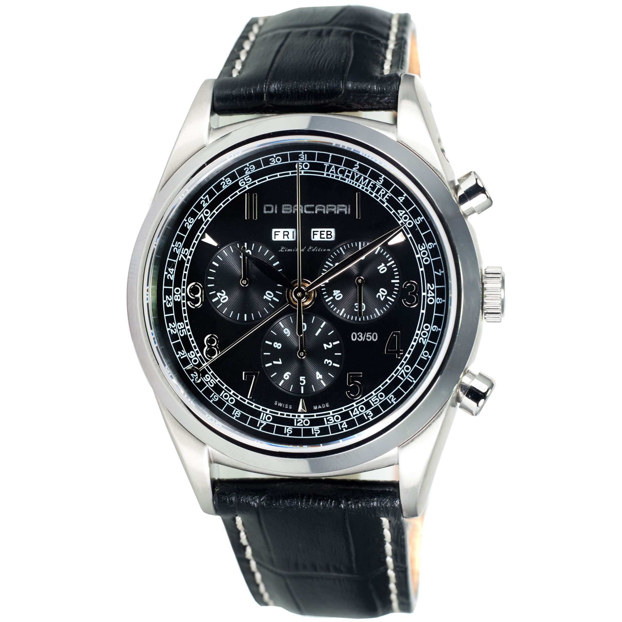 7ZY571101 Di Bacarri Limited Edition Triple Date Chronograph Black