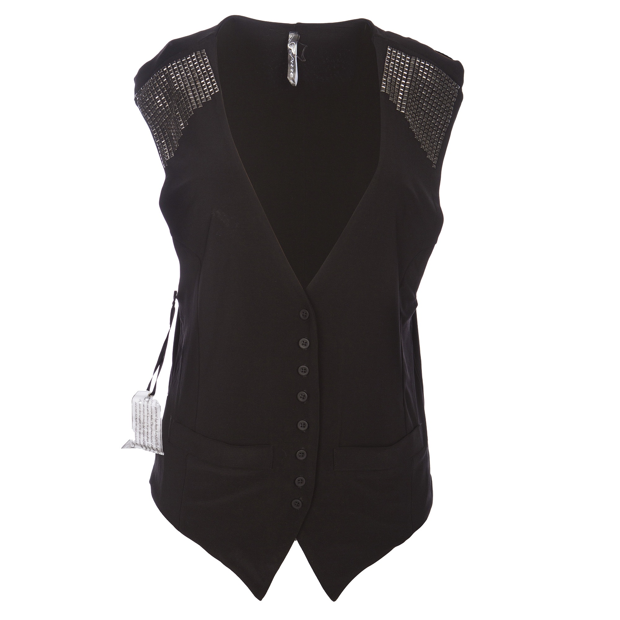 RAW 7 P10A42 Pure by Raw7 Women's Black Vest with Metal Detail