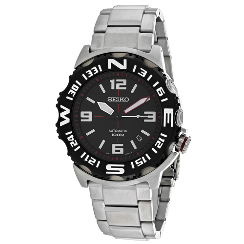 SRP445K1 Seiko Mens Superior Silver Band Black Dial