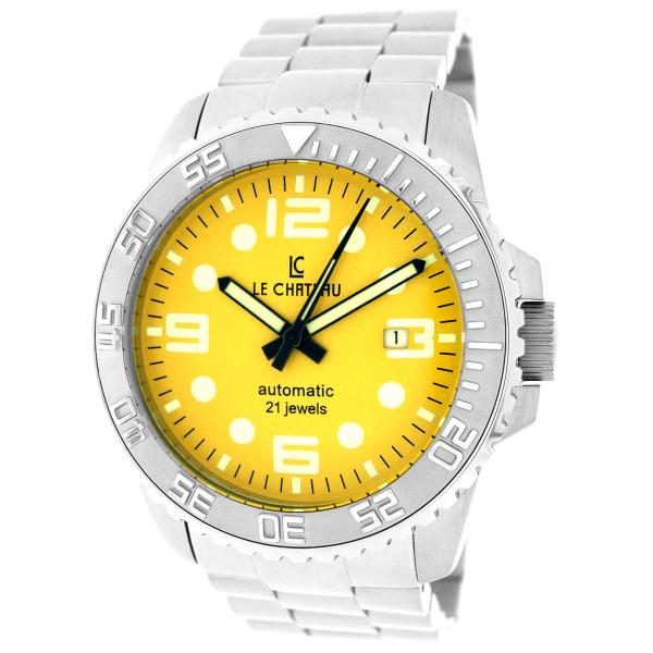 Le Chateau Diver Automatic Yellow Glassback, Price: $169