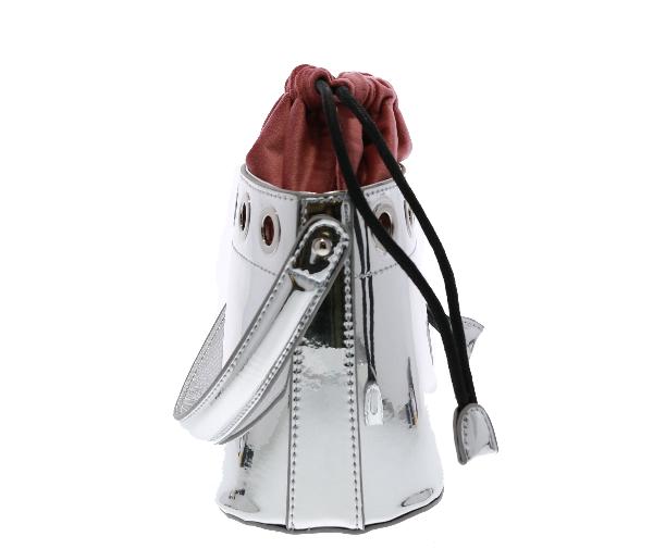 Raw 7 by Doe A Dear Metallic Strawstring Top Handle Bucket Purse with Star B9541-OS-PINK, Price: $59