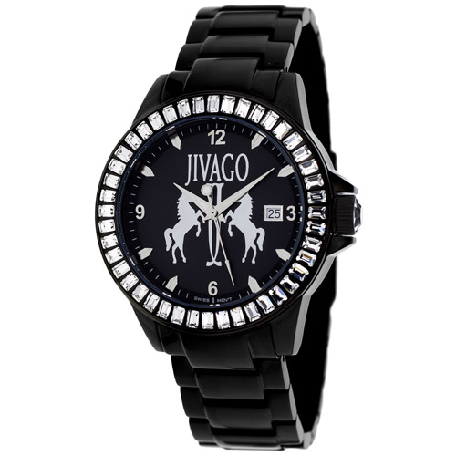 JV4210 Jivago Womens Folie Black Band Black Dial