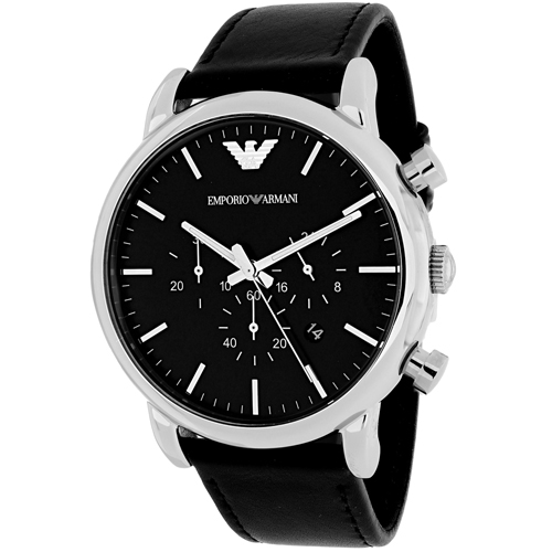 AR1828 Armani Mens Classic AR1828 Black Band Black Dial