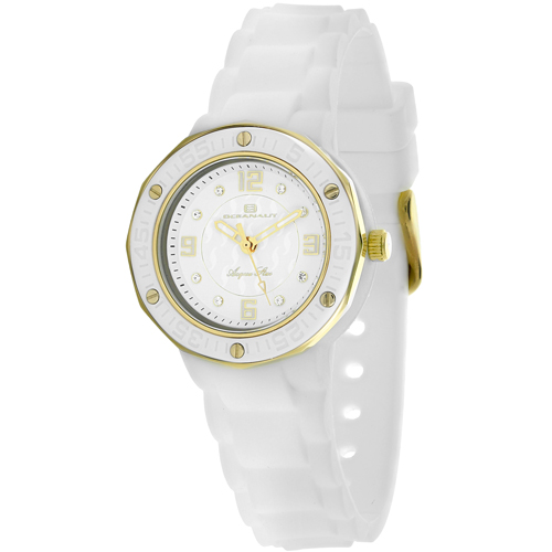 OC0430 Oceanaut Ladies Acqua Star White-Gold White Rubber Strap