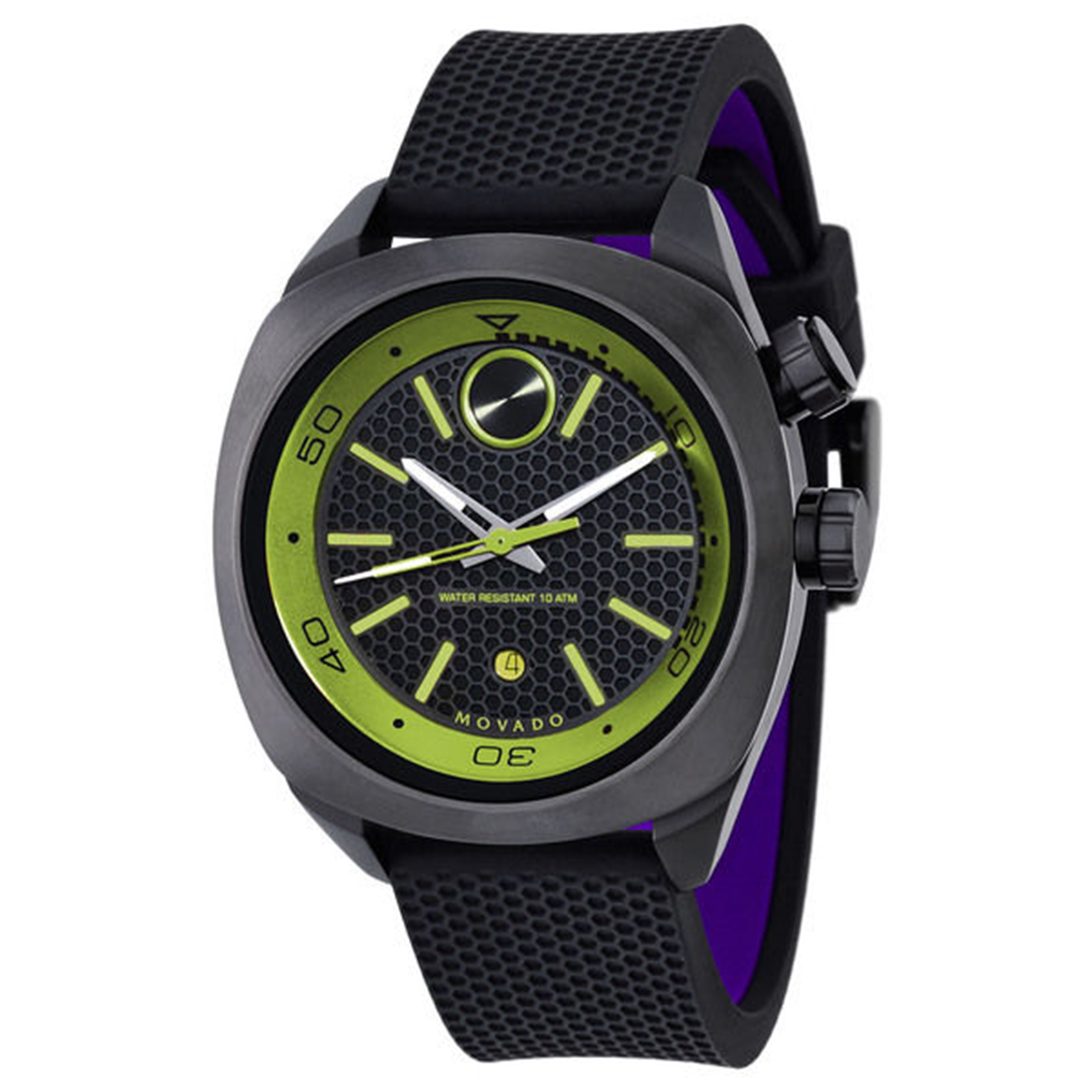 Movado 3600211 Movado Men's Bold Diver  Black/Green Rubber Strap