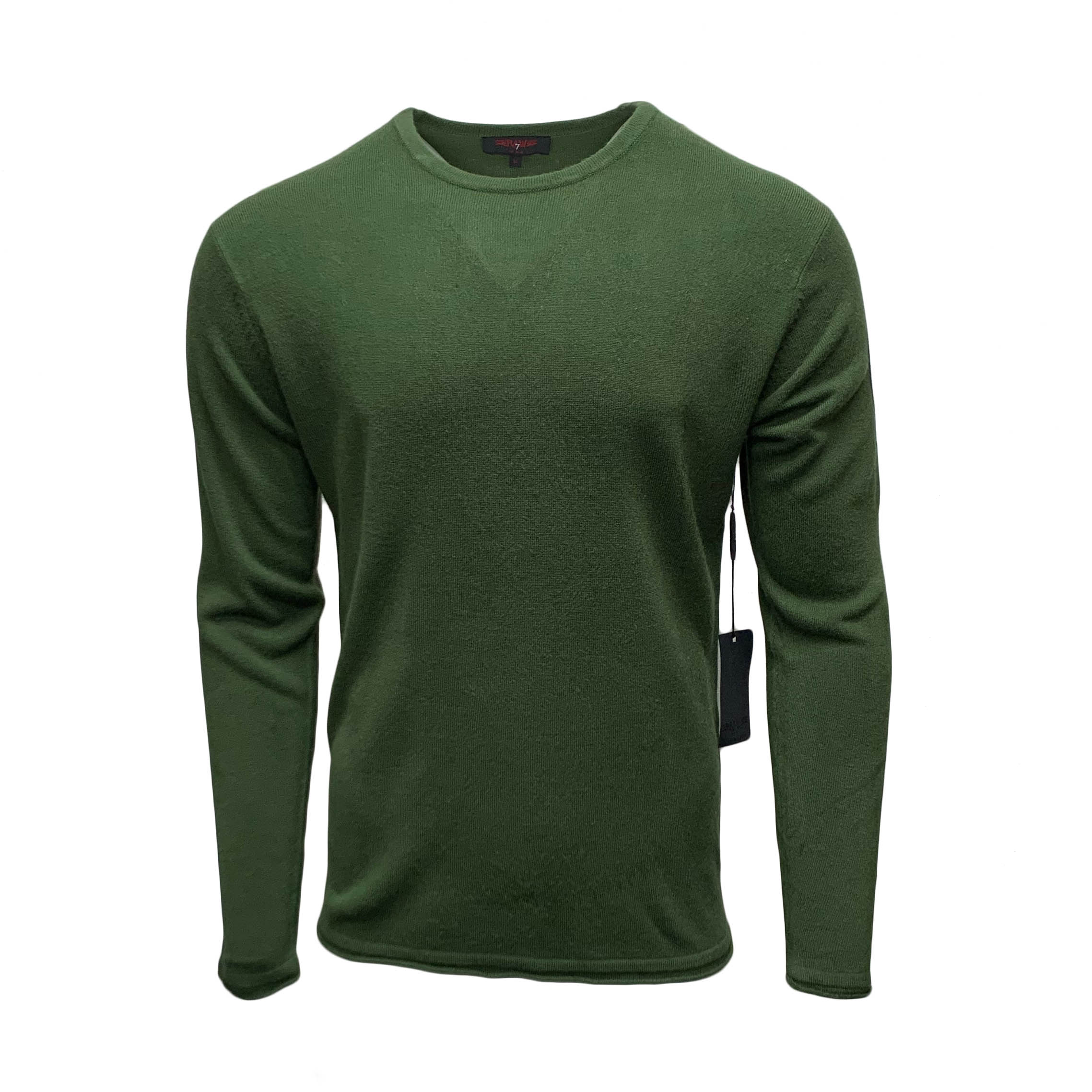 RAW 7 G09H03-GRN-PANTHER RAW7 Men's 100% Acrylic Crewneck Sweater Panther Design - Green