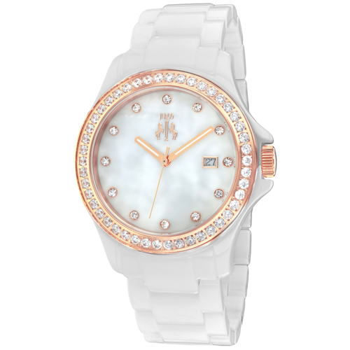 JV9412 Jivago Womens Ceramic White Band White MOP Dial