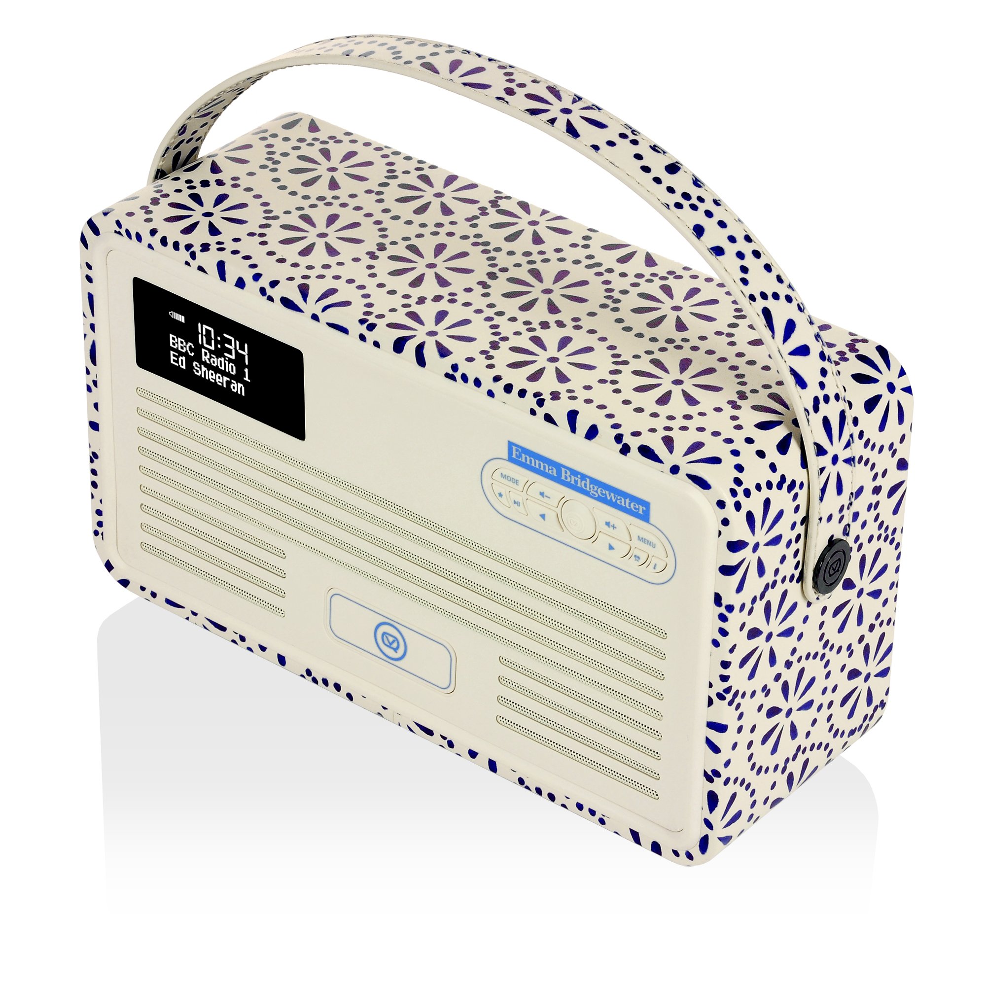 B01MU97ULK VQ Retro Mk II DAB & DAB+ Digital Radio with FM, Bluetooth, Apple Lightning Dock & Alarm Clock Emma Bridgewater Blue Daisy