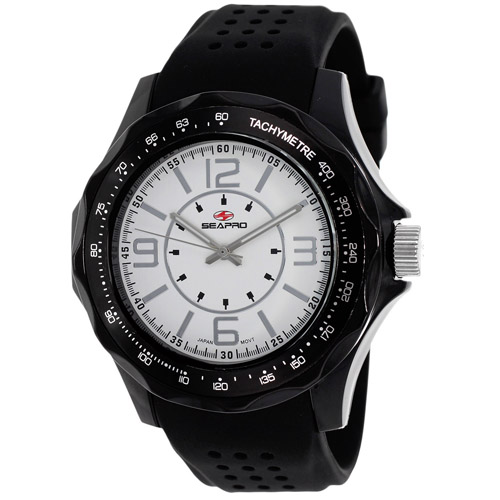 SP4113 Seapro  Mens Dynamic Black Band White Dial