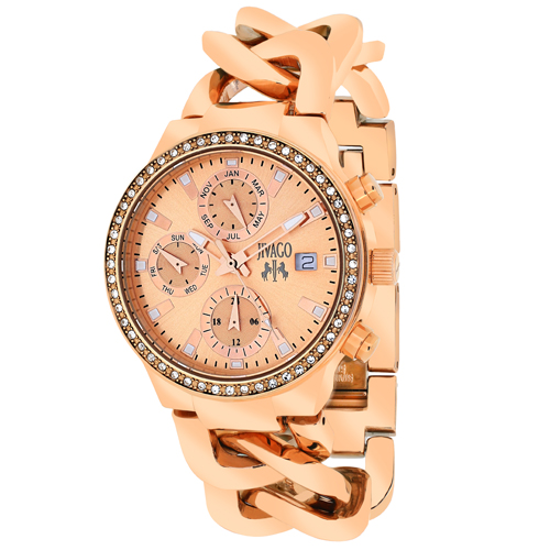 JV1247 Jivago Womens Levley Rose Gold Band Rose gold Dial