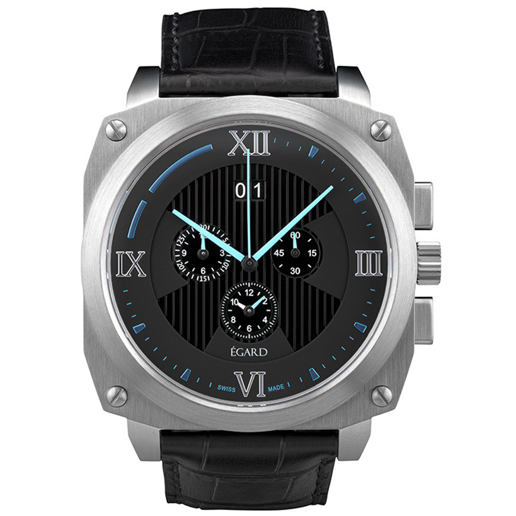 Egard GRD-CRO-LUE Egard Chronobeast Alarm Limited Edition 50 PCS Swiss Made Stainless Black