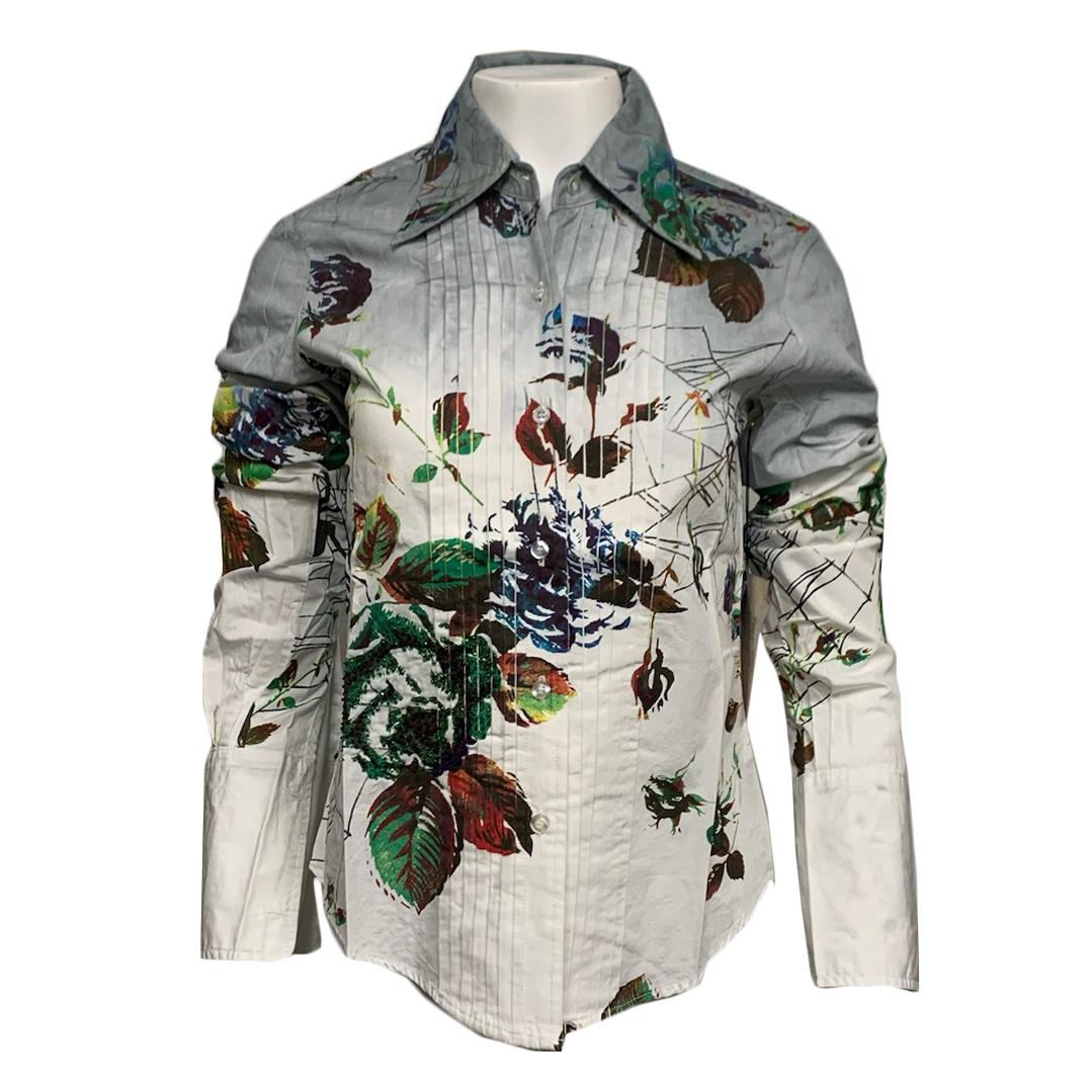 RAW 7 EM60-WEB-WHT Raw7 Women's Botton-Up Shirt Web - White