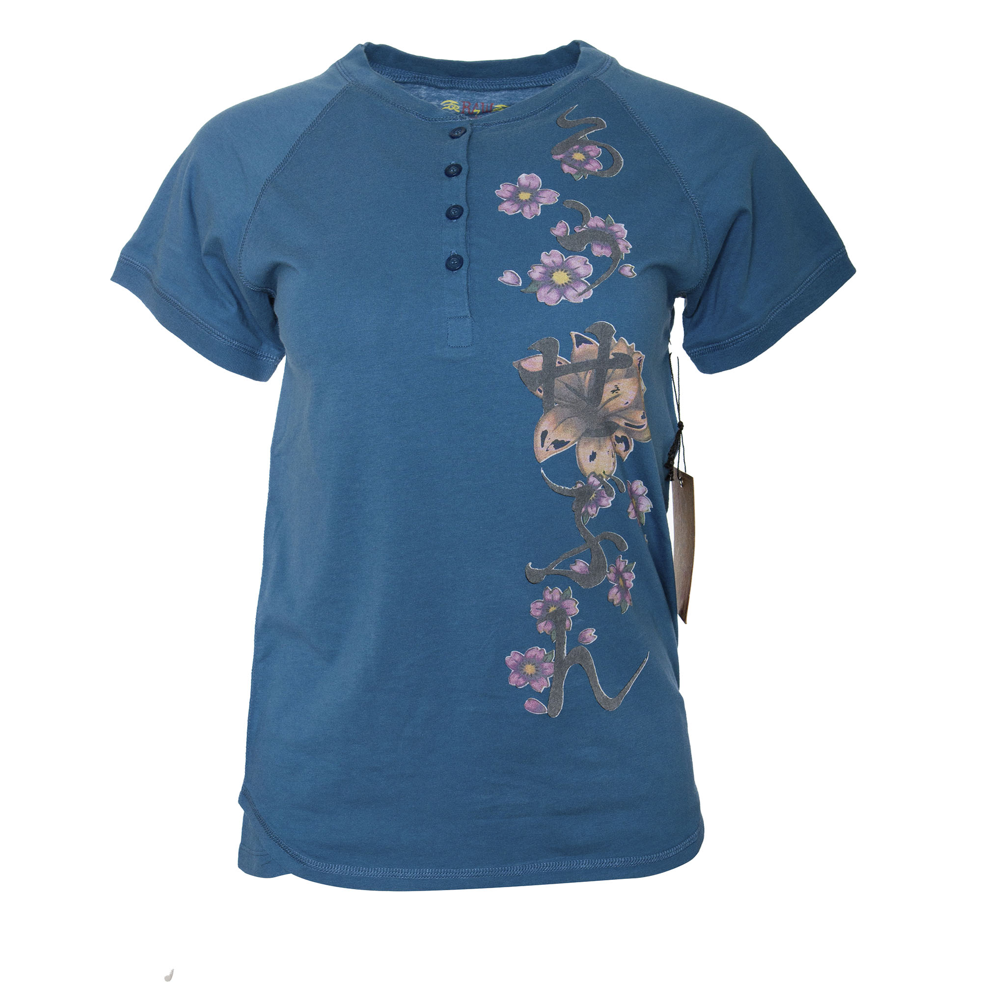 K8A10-KOI-BLU Raw7 Kids Blue Shirt Koi Fish Theme