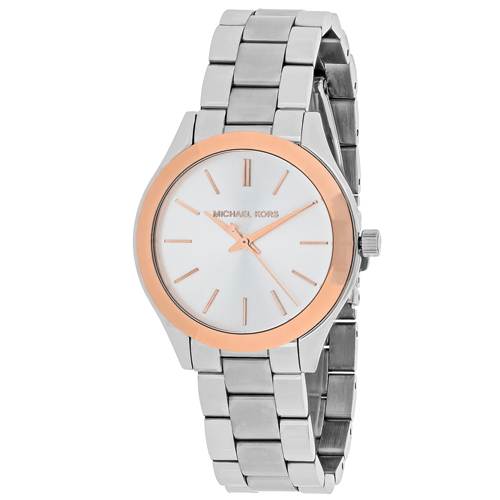 MK3514 Michael Kors Womens Slim Runway Silver Band Silver Dial