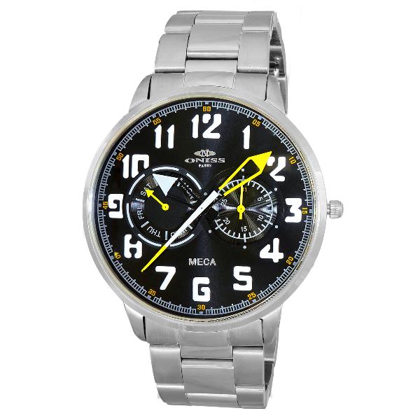 Oniss Men's Sweeper Collection Stainless Steel Black Dial, Price: $139