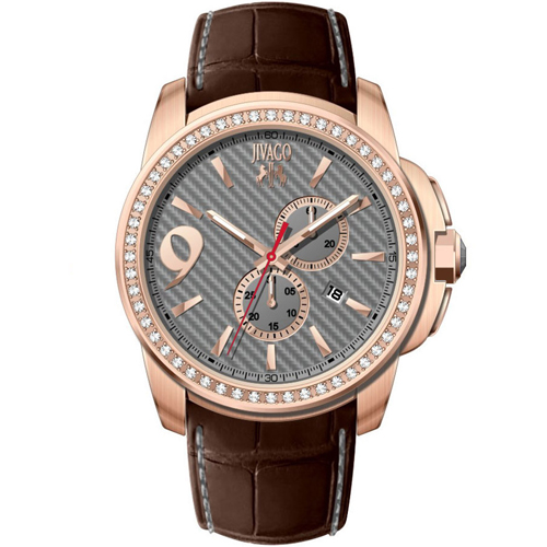 JV1532 Jivago Mens Gliese Brown Band Grey Dial