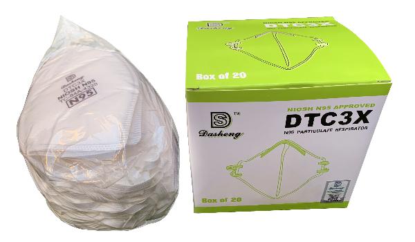 NIOSH TC-84A-4329 N95 Mask by Dasheng 400pcs per Case, Price: $1250