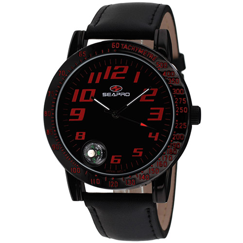 SP5114 Seapro  Mens Raceway Black Band Black Dial